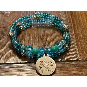 Handmade beaded wrap Bracelet for her/ Gift for Women/ Seed bead Bracelet/ Charm